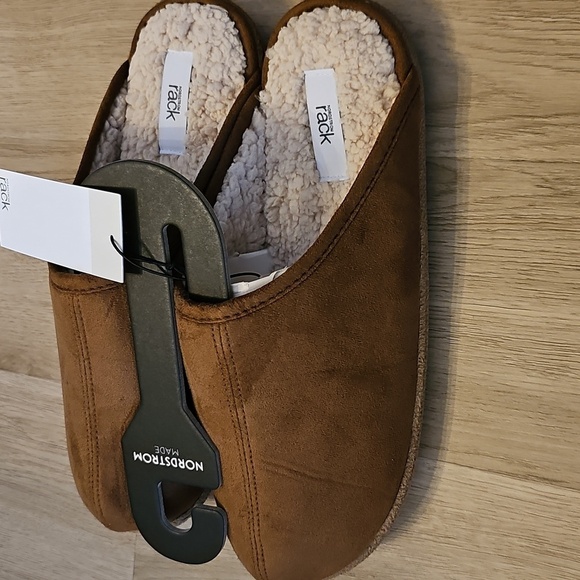 NWT Nordstrom Rack Mens Brock Faux Fur Lined Scuff Slipper Chestnut X-Large - Picture 12 of 12